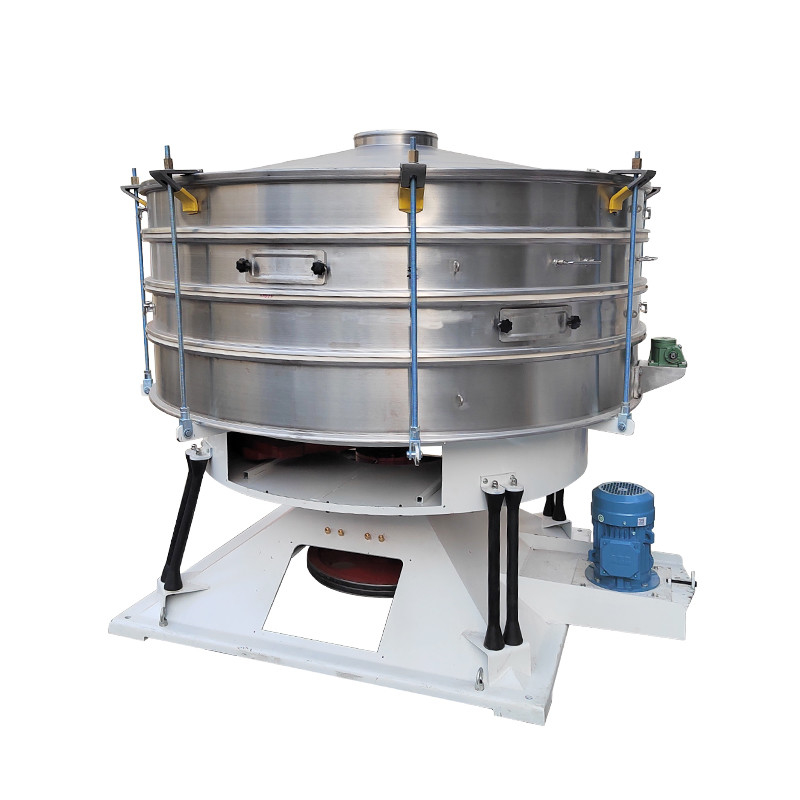 Cylindrical Vibrating Screen For Quartz Sand Fertilizer Large Production Stainless Steel Screening Equipment
